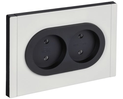 FORTE&PIANO Розетка 2-местная FP226M без заземления без защитных шторок безвинтовое крепление скрытой установки 10А металл белый (FP-R20-10-1-M-K01)