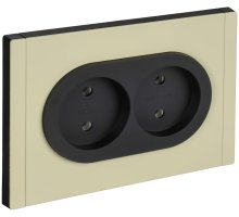 FORTE&PIANO Розетка 2-местная FP826M без заземления без защитных шторок безвинтовое крепление скрытой установки 10А металл слоновая кость (FP-R20-10-1-M-K41)