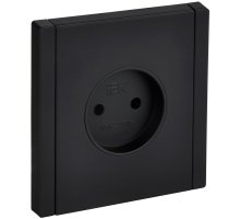 FORTE&PIANO Розетка 1-местная FP118M без заземления без защитных шторок винтовое крепление скрытой установки 10А металл черный (FP-R10-10-M-K02)