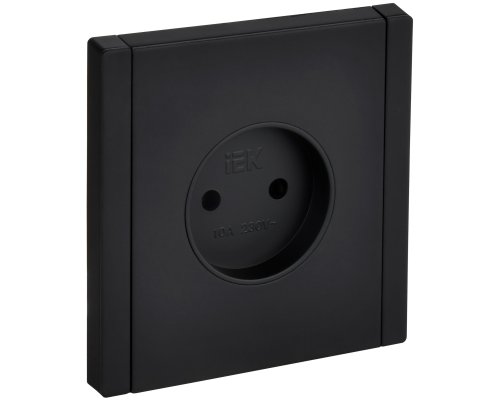 FORTE&PIANO Розетка 1-местная FP118M без заземления без защитных шторок винтовое крепление скрытой установки 10А металл черный (FP-R10-10-M-K02)