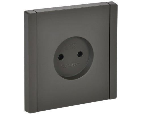 FORTE&PIANO Розетка 1-местная FP318 без заземления без защитных шторок винтовое крепление скрытой установки 10А серый (FP-R10-10-K03)