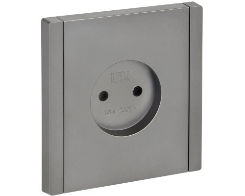 FORTE&PIANO Розетка 1-местная FP518 без заземления без защитных шторок винтовое крепление скрытой установки 10А сталь (FP-R10-10-K46)