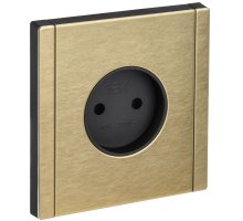 FORTE&PIANO Розетка 1-местная FP618M без заземления без защитных шторок винтовое крепление скрытой установки 10А металл шампань (FP-R10-10-M-K37)