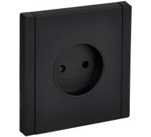 FORTE&PIANO Розетка 1-местная FP117M без заземления с защитными шторками винтовое крепление скрытой установки 10А металл черный (FP-R13-10-M-K02)