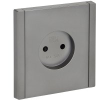 FORTE&PIANO Розетка 1-местная FP517 без заземления с защитными шторками винтовое крепление скрытой установки 10А сталь (FP-R13-10-K46)