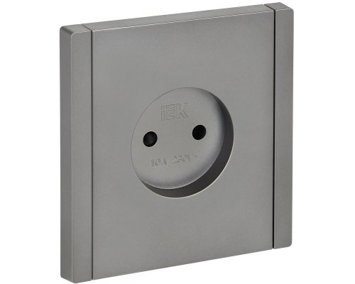 FORTE&PIANO Розетка 1-местная FP517 без заземления с защитными шторками винтовое крепление скрытой установки 10А сталь (FP-R13-10-K46)