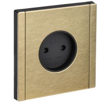 FORTE&PIANO Розетка 1-местная FP617M без заземления с защитными шторками винтовое крепление скрытой установки 10А металл шампань (FP-R13-10-M-K37)