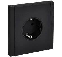 FORTE&PIANO Розетка 1-местная FP116M с заземлением без защитных шторок винтовое крепление скрытой устаноки 16А металл черный (FP-R11-16-M-K02)