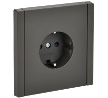 FORTE&PIANO Розетка 1-местная FP315 с заземлением с защитными шторками винтовое крепление скрытой установки 16А серый (FP-R14-16-K03)