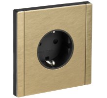 FORTE&PIANO Розетка 1-местная FP615M с заземлением с защитными шторками винтовое крепление скрытой установки 16А металл шампань (FP-R14-16-M-K37)