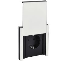 FORTE&PIANO Розетка 1-местная FP219M с заземлением с защитными шторками безвинтовое крепление скрытой установки 16А металл белый (FP-R16-16-1-44-M-K01)