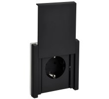 FORTE&PIANO Розетка 1-местная FP121M с заземлением с защитными шторками винтовое крепление скрытой установки 16А металл черный (FP-R16-16-44-M-K02)