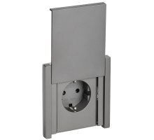 FORTE&PIANO Розетка 1-местная FP521 с заземлением с защитными шторками винтовое крепление скрытой установки 16А сталь (FP-R16-16-44-K46)