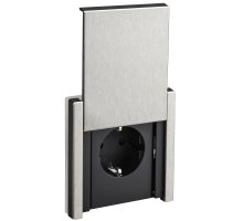 FORTE&PIANO Розетка 1-местная FP721M с заземлением с защитными шторками винтовое крепление скрытой установки 16А металл никель (FP-R16-16-44-M-K50)