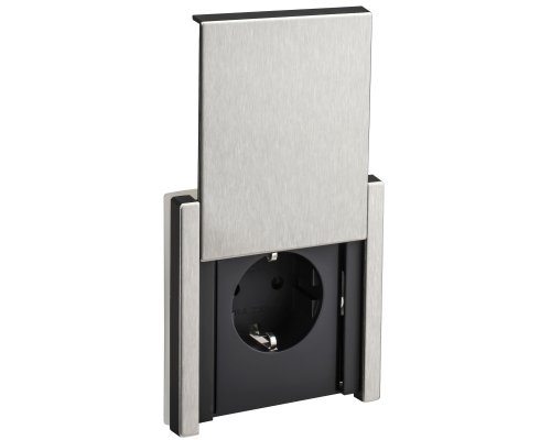 FORTE&PIANO Розетка 1-местная FP721M с заземлением с защитными шторками винтовое крепление скрытой установки 16А металл никель (FP-R16-16-44-M-K50)