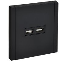 FORTE&PIANO Розетка USB A+A 3,1А FP149M скрытой установки металл черный (FP-U21-D31-M-K02)