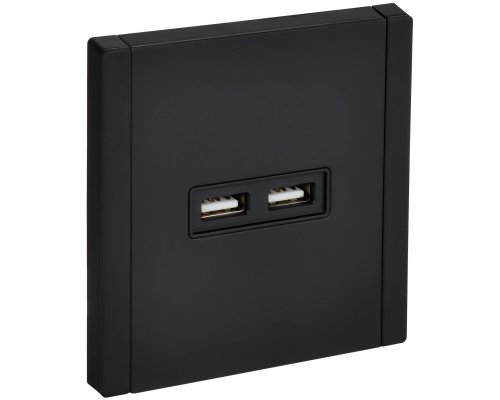 FORTE&PIANO Розетка USB A+A 3,1А FP149M скрытой установки металл черный (FP-U21-D31-M-K02)