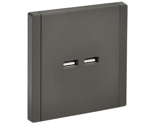 FORTE&PIANO Розетка USB A+A 3,1А FP349 скрытой установки серый (FP-U21-D31-K03)