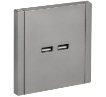 FORTE&PIANO Розетка USB A+A 3,1А FP549 скрытой установки сталь (FP-U21-D31-K46)