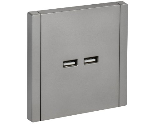 FORTE&PIANO Розетка USB A+A 3,1А FP549 скрытой установки сталь (FP-U21-D31-K46)