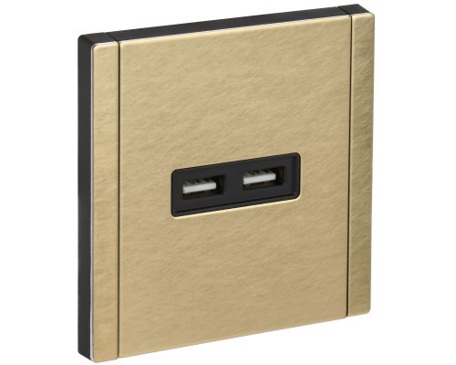 FORTE&PIANO Розетка USB A+A 3,1А FP649M скрытой установки металл шампань (FP-U21-D31-M-K37)