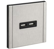FORTE&PIANO Розетка USB A+A 3,1А FP749M скрытой установки металл никель (FP-U21-D31-M-K50)