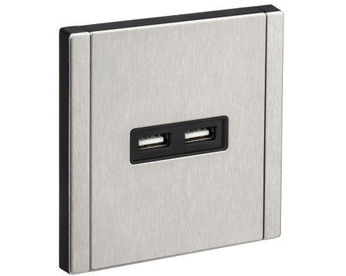 FORTE&PIANO Розетка USB A+A 3,1А FP749M скрытой установки металл никель (FP-U21-D31-M-K50)