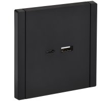 FORTE&PIANO Розетка USB A+C 18Вт FP151 скрытой установки черный (FP-U22-018-K02)