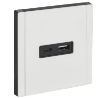 FORTE&PIANO Розетка USB A+C 18Вт FP251M скрытой установки металл белый (FP-U22-018-M-K01)