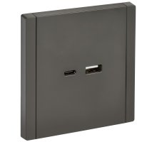 FORTE&PIANO Розетка USB A+C 18Вт FP351 скрытой установки серый (FP-U22-018-K03)