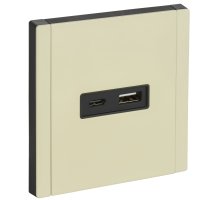 FORTE&PIANO Розетка USB A+C 18Вт FP851M скрытой установки металл слоновая кость (FP-U22-018-M-K41)