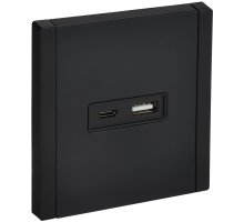 FORTE&PIANO Розетка USB A+C 3,1А FP150M скрытой установки металл черный (FP-U22-D31-M-K02)