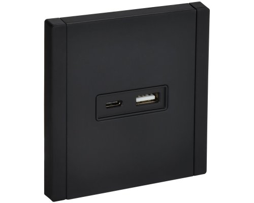 FORTE&PIANO Розетка USB A+C 3,1А FP150M скрытой установки металл черный (FP-U22-D31-M-K02)