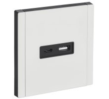 FORTE&PIANO Розетка USB A+C 3,1А FP250M скрытой установки металл белый (FP-U22-D31-M-K01)