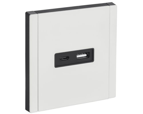 FORTE&PIANO Розетка USB A+C 3,1А FP250M скрытой установки металл белый (FP-U22-D31-M-K01)
