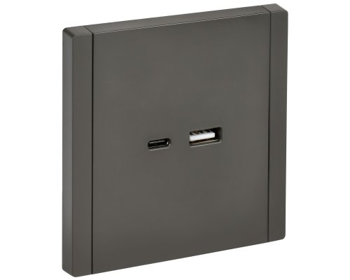 FORTE&PIANO Розетка USB A+C 3,1А FP350 скрытой установки серый (FP-U22-D31-K03)
