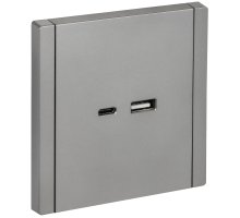 FORTE&PIANO Розетка USB A+C 3,1А FP550 скрытой установки сталь (FP-U22-D31-K46)