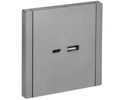 FORTE&PIANO Розетка USB A+C 3,1А FP550 скрытой установки сталь (FP-U22-D31-K46)