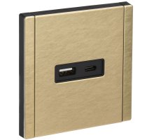 FORTE&PIANO Розетка USB A+C 3,1А FP650M скрытой установки металл шампань (FP-U22-D31-M-K37)