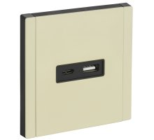 FORTE&PIANO Розетка USB A+C 3,1А FP850M скрытой установки металл слоновая кость (FP-U22-D31-M-K41)