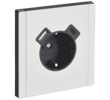 FORTE&PIANO Розетка USB A+C 18Вт FP247M с заземлением с защитными шторками винтовое крепление скрытой установки 16А металл белый (FP-R14-16-U22-018-M-K01)