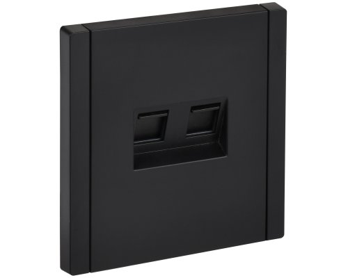 FORTE&PIANO Розетка двойная RJ11+RJ45 кат.5E FP135 скрытой установки черный (FP-KT20-O-1-K02)