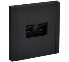 FORTE&PIANO Розетка двойная RJ11+RJ45 кат.5E FP135M скрытой установки металл черный (FP-KT20-O-1-M-K02)