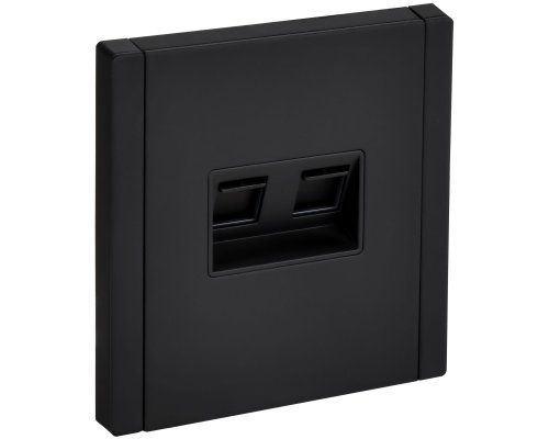 FORTE&PIANO Розетка двойная RJ11+RJ45 кат.5E FP135M скрытой установки металл черный (FP-KT20-O-1-M-K02)