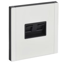 FORTE&PIANO Розетка двойная RJ11+RJ45 кат.5E FP235M скрытой установки металл белый (FP-KT20-O-1-M-K01)