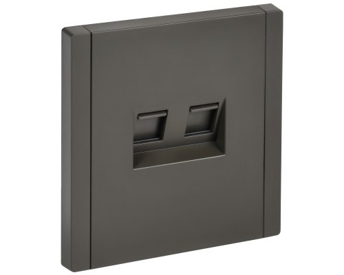 FORTE&PIANO Розетка двойная RJ11+RJ45 кат.5E FP335 скрытой установки серый (FP-KT20-O-1-K03)