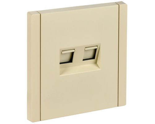 FORTE&PIANO Розетка двойная RJ11+RJ45 кат.5E FP435 скрытой установки ваниль (FP-KT20-O-1-K10)