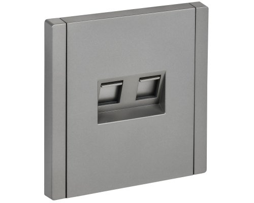 FORTE&PIANO Розетка двойная RJ11+RJ45 кат.5E FP535 скрытой установки сталь (FP-KT20-O-1-K46)