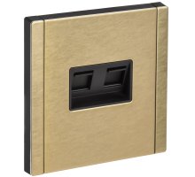 FORTE&PIANO Розетка двойная RJ11+RJ45 кат.5E FP635M скрытой установки металл шампань (FP-KT20-O-1-M-K37)