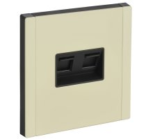 FORTE&PIANO Розетка двойная RJ11+RJ45 кат.5E FP835M скрытой установки металл слоновая кость (FP-KT20-O-1-M-K41)